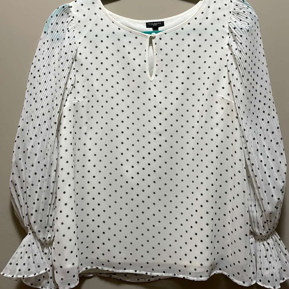 Talbots polka dot blouse